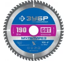 Пильный диск по алюминию ЗУБР Мультирез 190x30мм 60т 36907-190-30-60_z01