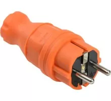 Вилка прямая IEK ОМЕГА ВБп3-1-0м ip44 каучук, оранжевая PKR01-016-2-K09