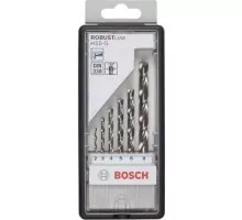 Набор сверл по металлу BOSCH HSS-G 6 шт Robust Line D2-8 2607010529