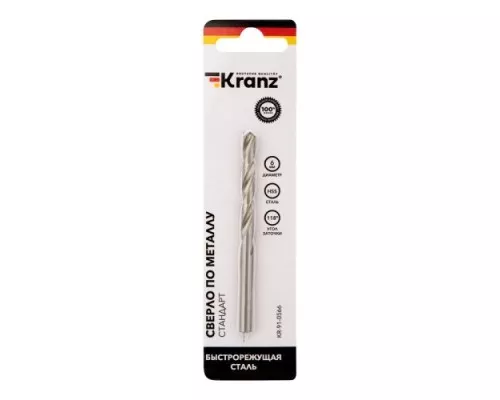 Сверло по металлу Kranz 6,0х93х57 мм [KR-91-0566]