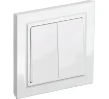 Выключатель двухклавишный IEK BRITE ВСР10-2-0-БрБ 10А в сборе белый BR-V20-0-10-K01-F