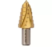 Сверло ступенчатое по металлу Профоснастка № 3303 HSS-G M2 TIN 14-24мм, 6 ступ. хв. 13мм 30106003