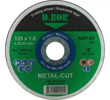 Отрезной круг по нержавеющей стали D.BOR 125х1,0х22.2 мм 20A60S-BF INOX Standart D2-F41-IS-125-10-22