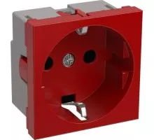 Розетка разборная IEK Праймер РКС-20-32 1-м 2мод. 45х45 с заземл. красн. CKK-40D-RSZK2-K04-K