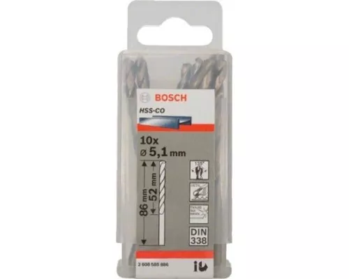 Сверло по металлу BOSCH HSS-CO 5.1 мм 10шт [2608585886]